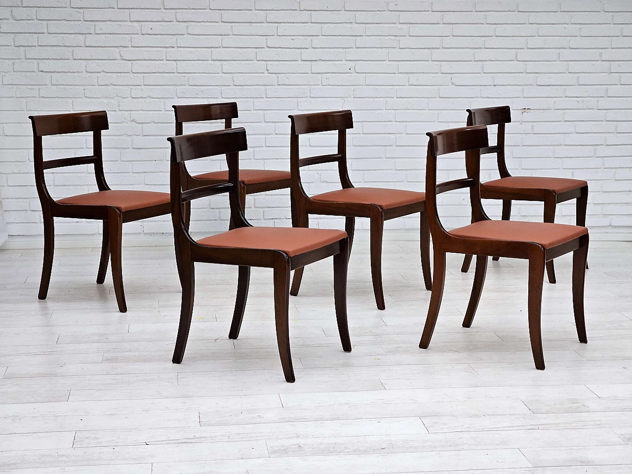6 Danish teak and leather dining chairs by E. Rogild for Ørum Stolefabrik, 1970s 1