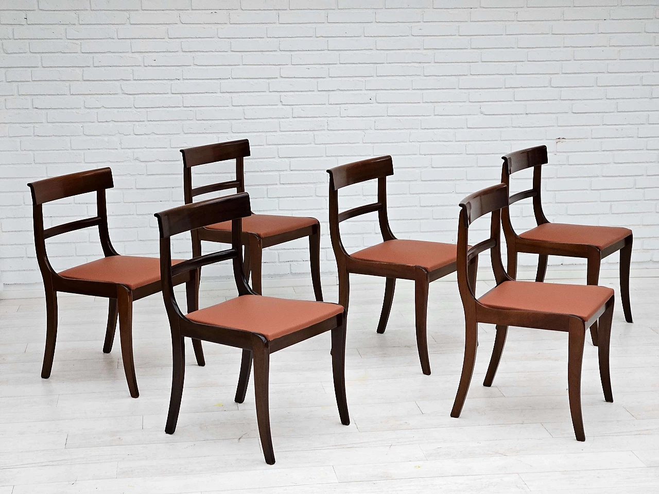 6 Danish teak and leather dining chairs by E. Rogild for Ørum Stolefabrik, 1970s 2