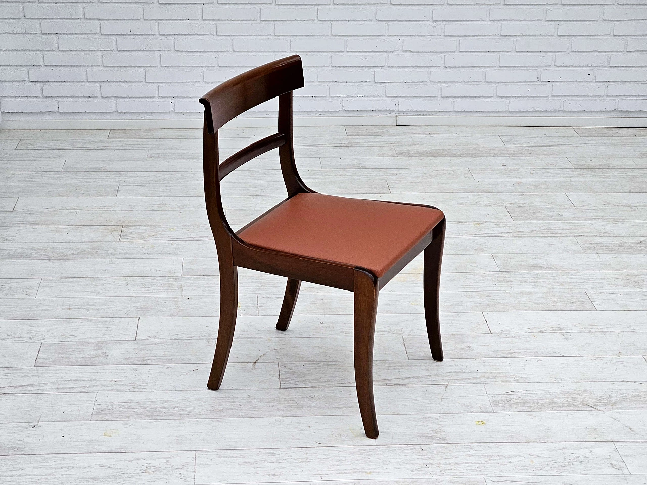 6 Danish teak and leather dining chairs by E. Rogild for Ørum Stolefabrik, 1970s 5