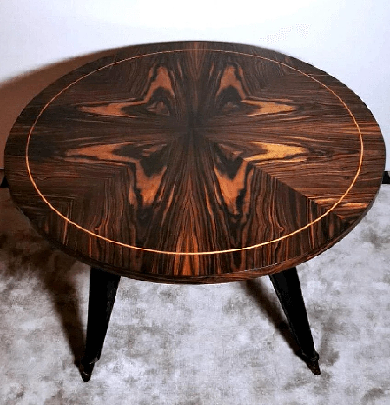 Sapele-root veneered coffee table in the style of Ico Parisi, 1950s 2