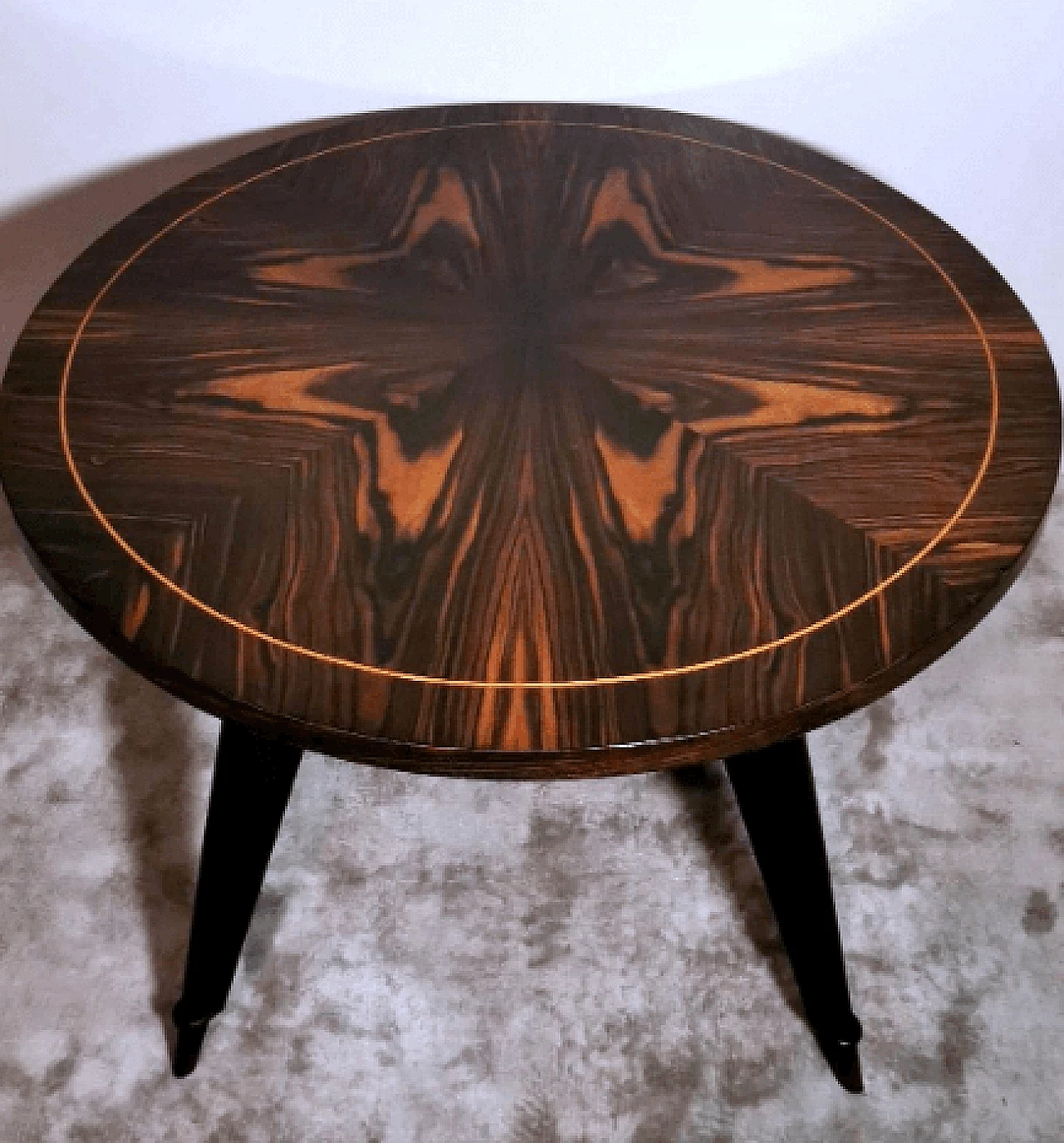 Sapele-root veneered coffee table in the style of Ico Parisi, 1950s 4