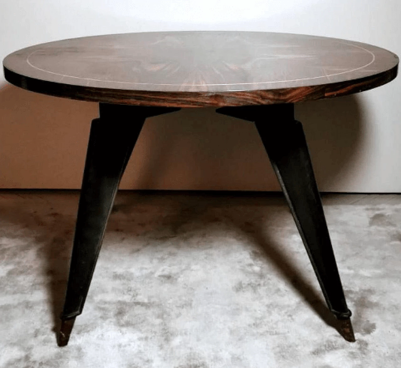 Sapele-root veneered coffee table in the style of Ico Parisi, 1950s 6