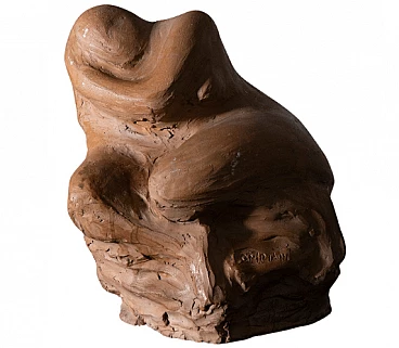 Compiani, figura antropomorfa, scultura in terracotta, anni '70