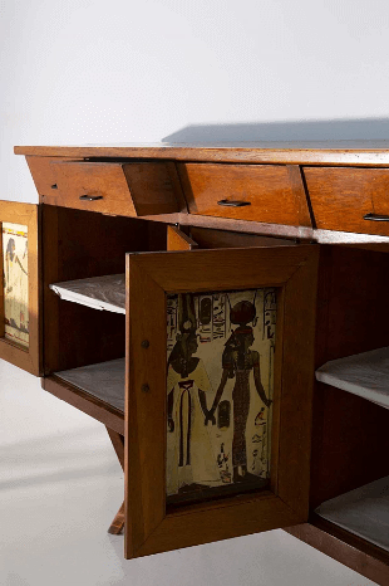 Credenza in legno massiccio a cinque ante battenti di Carlo Mollino, anni '50 2