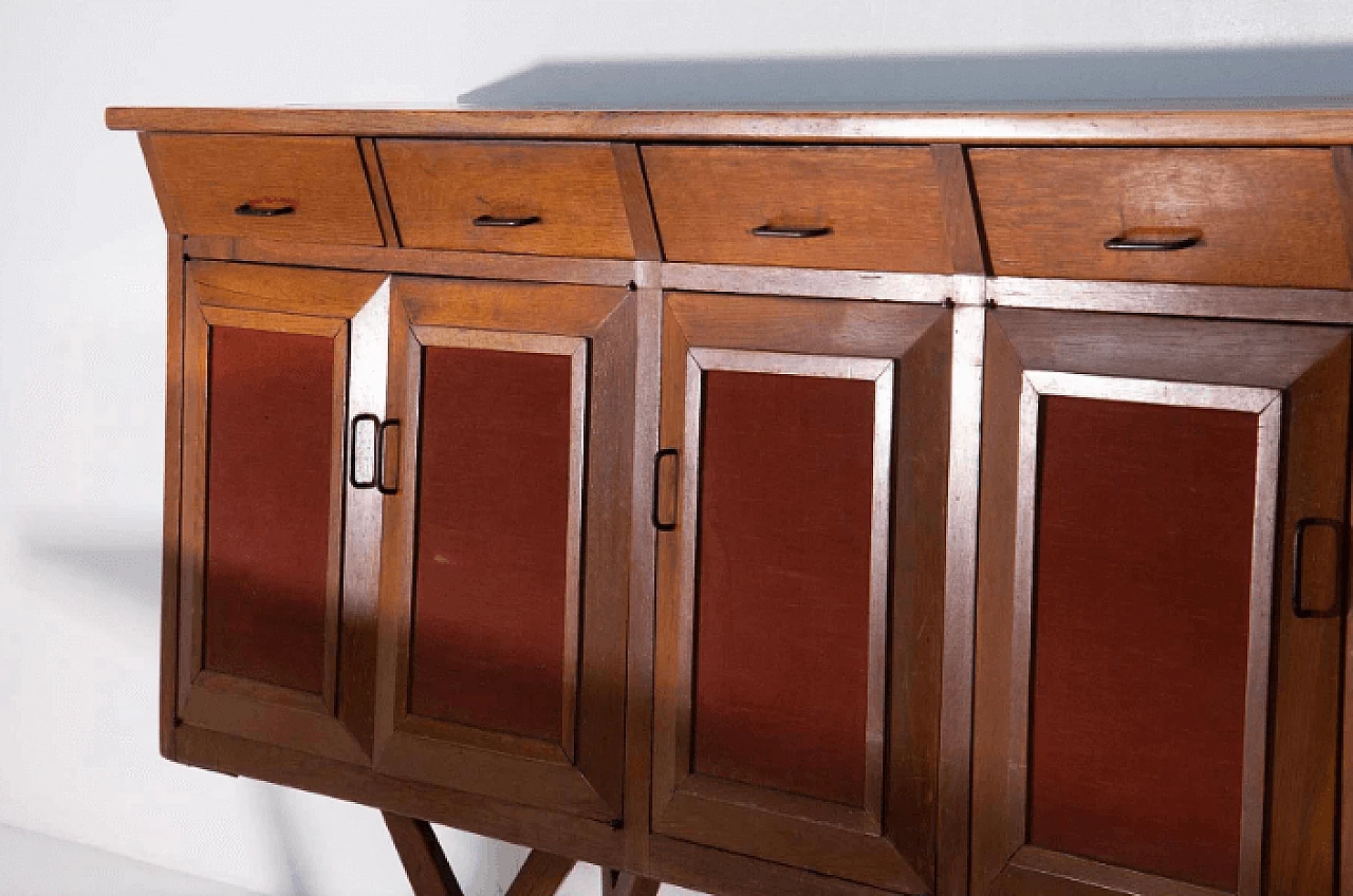 Solid wood sideboard with five hinged doors by Carlo Mollino, 1950s 3