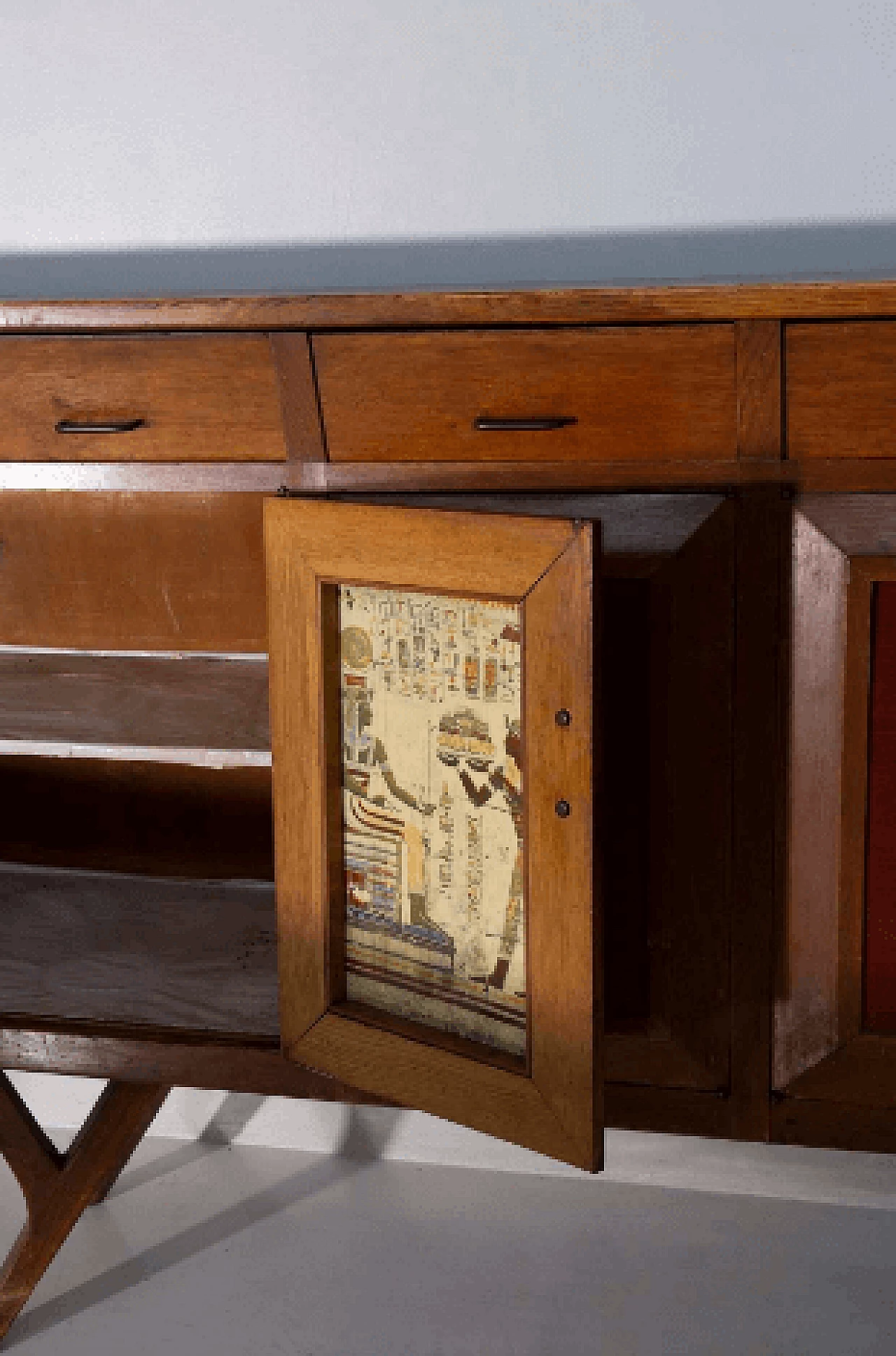 Solid wood sideboard with five hinged doors by Carlo Mollino, 1950s 4