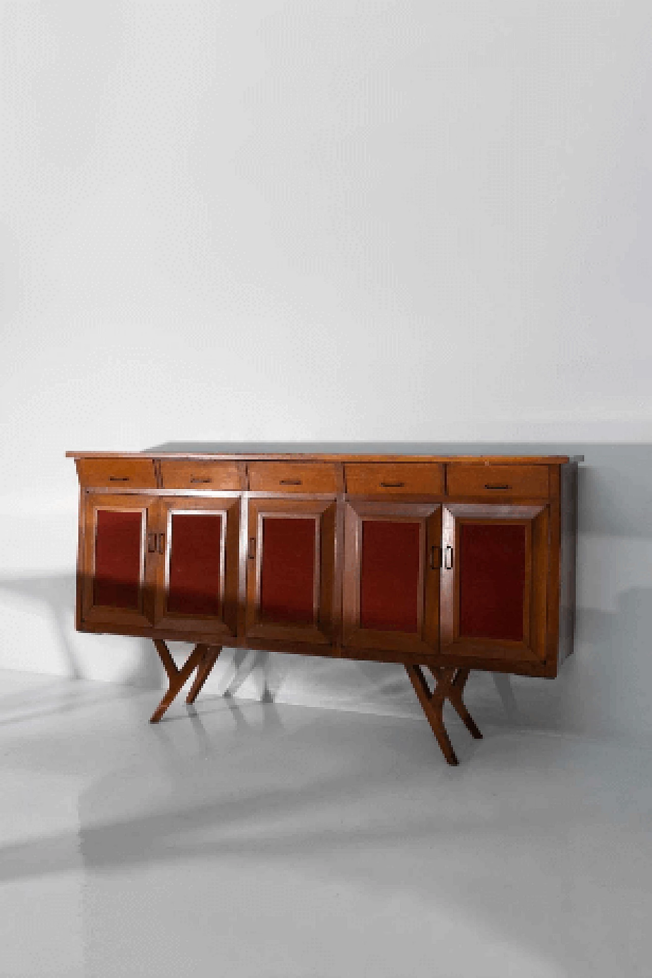 Solid wood sideboard with five hinged doors by Carlo Mollino, 1950s 5