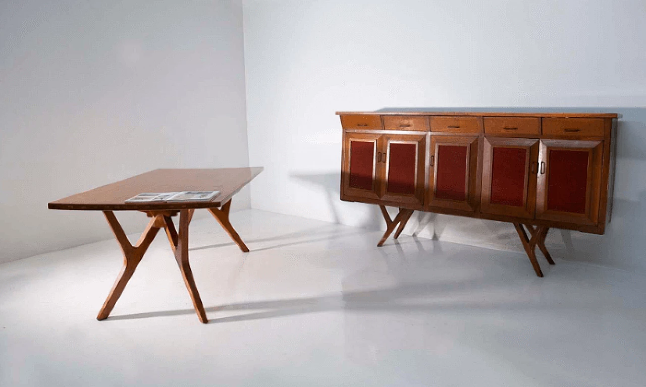 Wood table by Carlo Mollino, 1950s 6