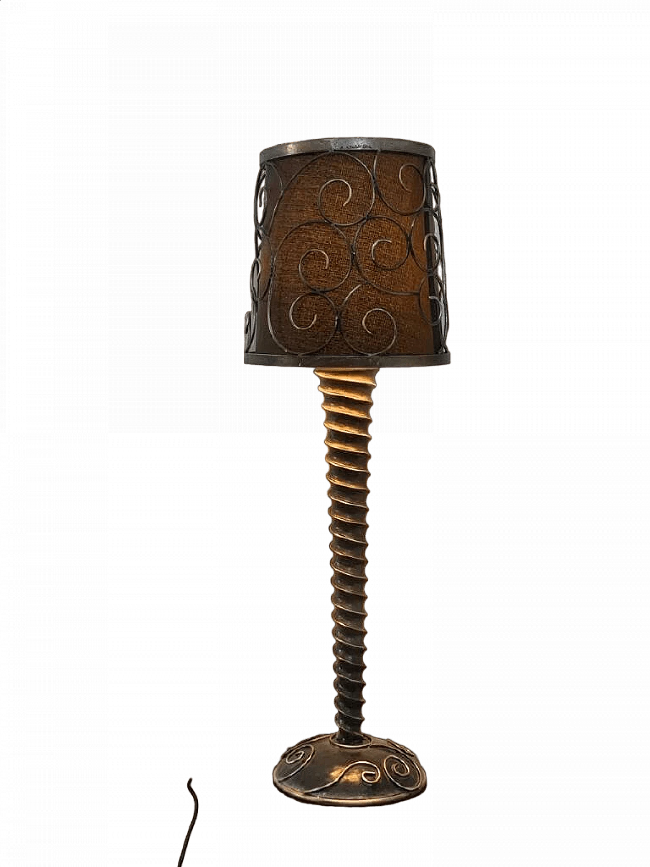 Brutalist table lamp with metal details, 1980s 10