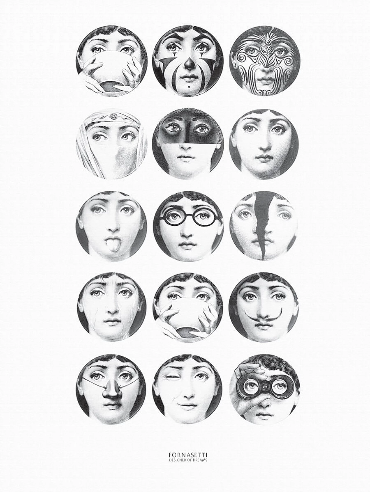 Poster I mille volti di Lina di Fornasetti 1