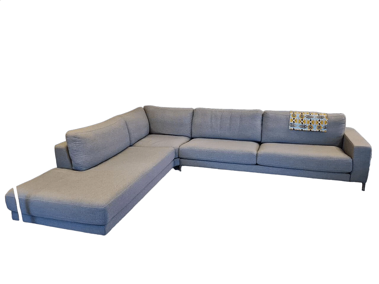 Ego XL grey-green textured cotton sofa by Edgar Reuter for Rolf Benz 11