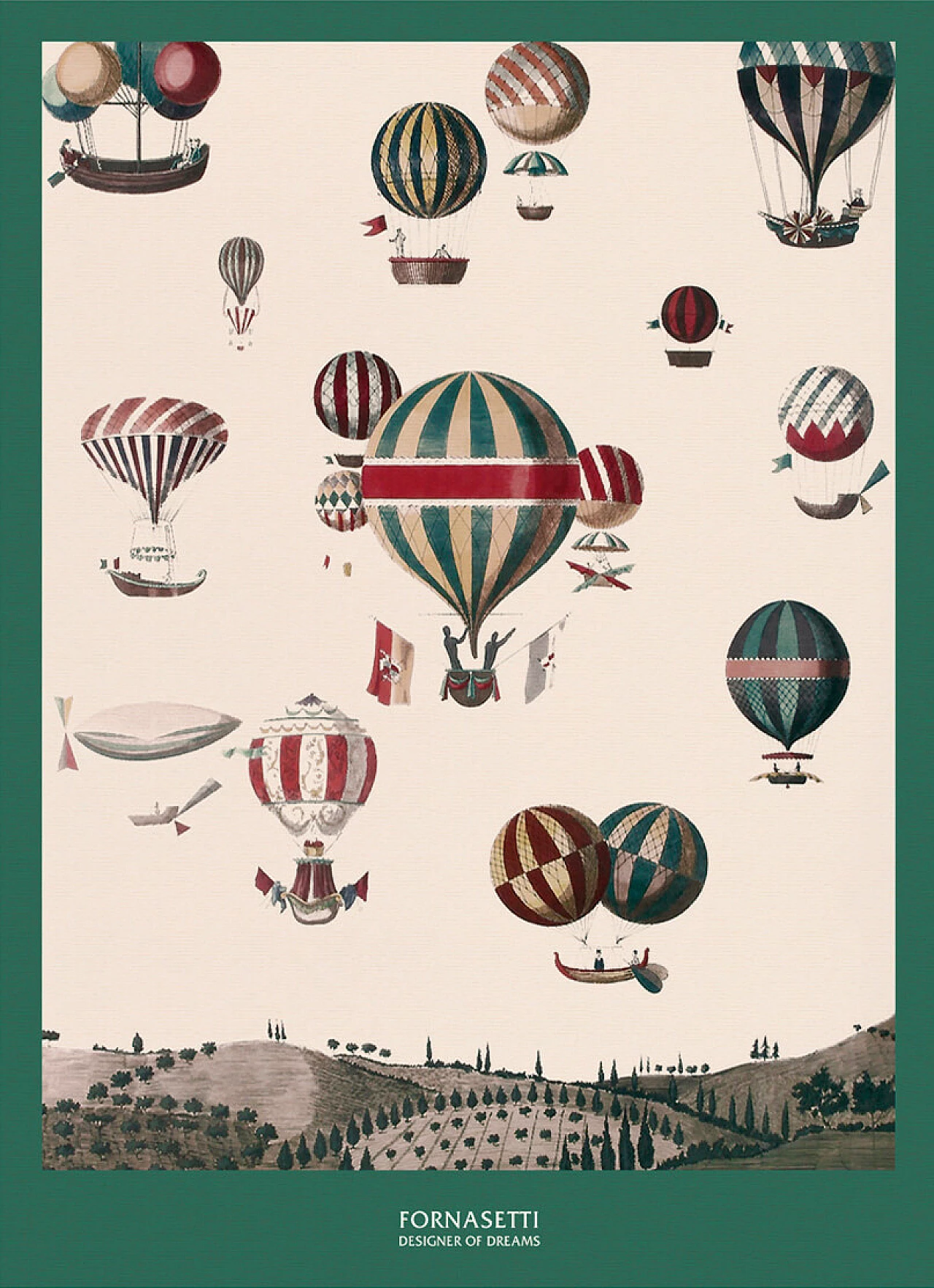 Flying Machines poster by Fornasetti, 2000s 1