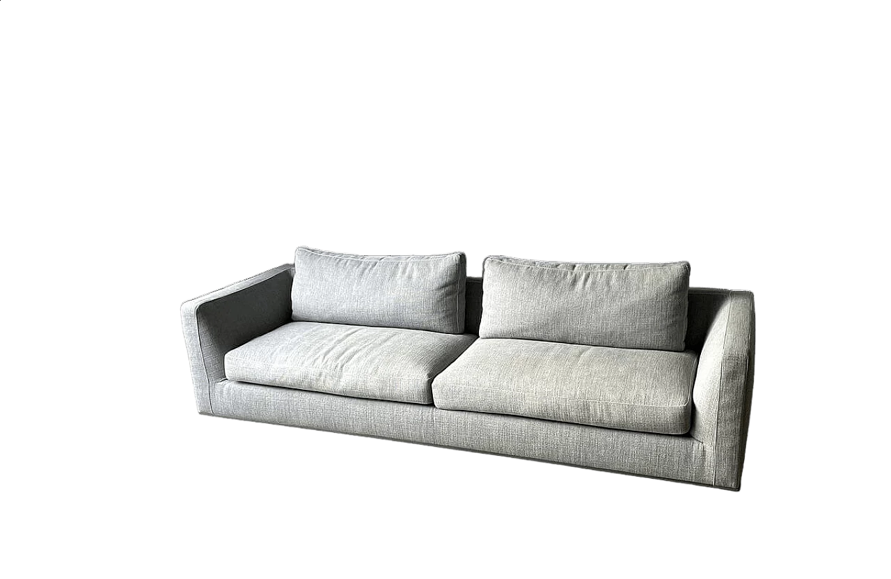 Richard three-seater sofa in light grey fabric by Antonio Citterio for B&B Italia 10