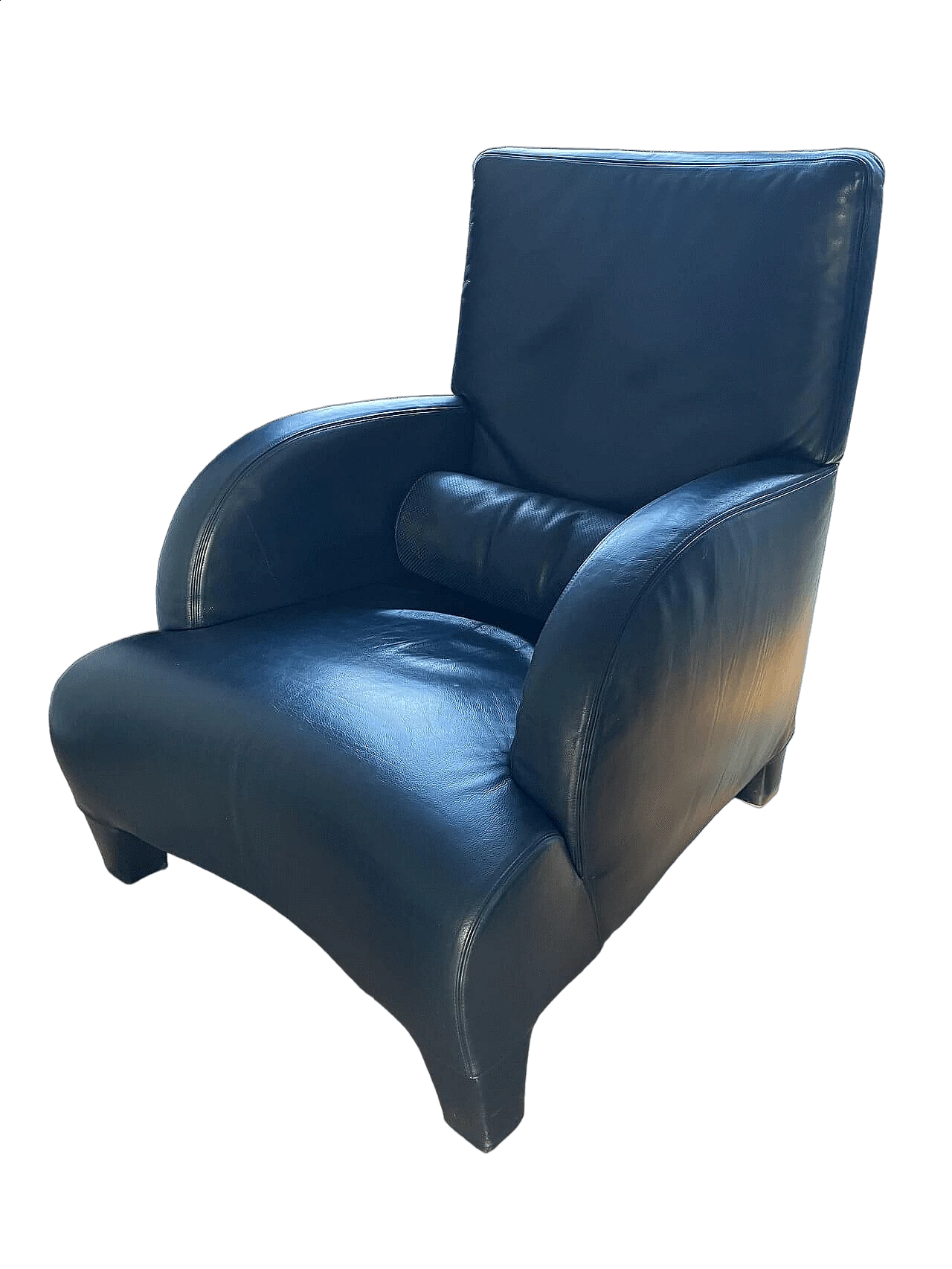 Oriente armchair in dark blue Maxalto leather by Antonio Citterio for B&B Italia 10