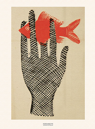 Poster Red Fish by Fornasetti