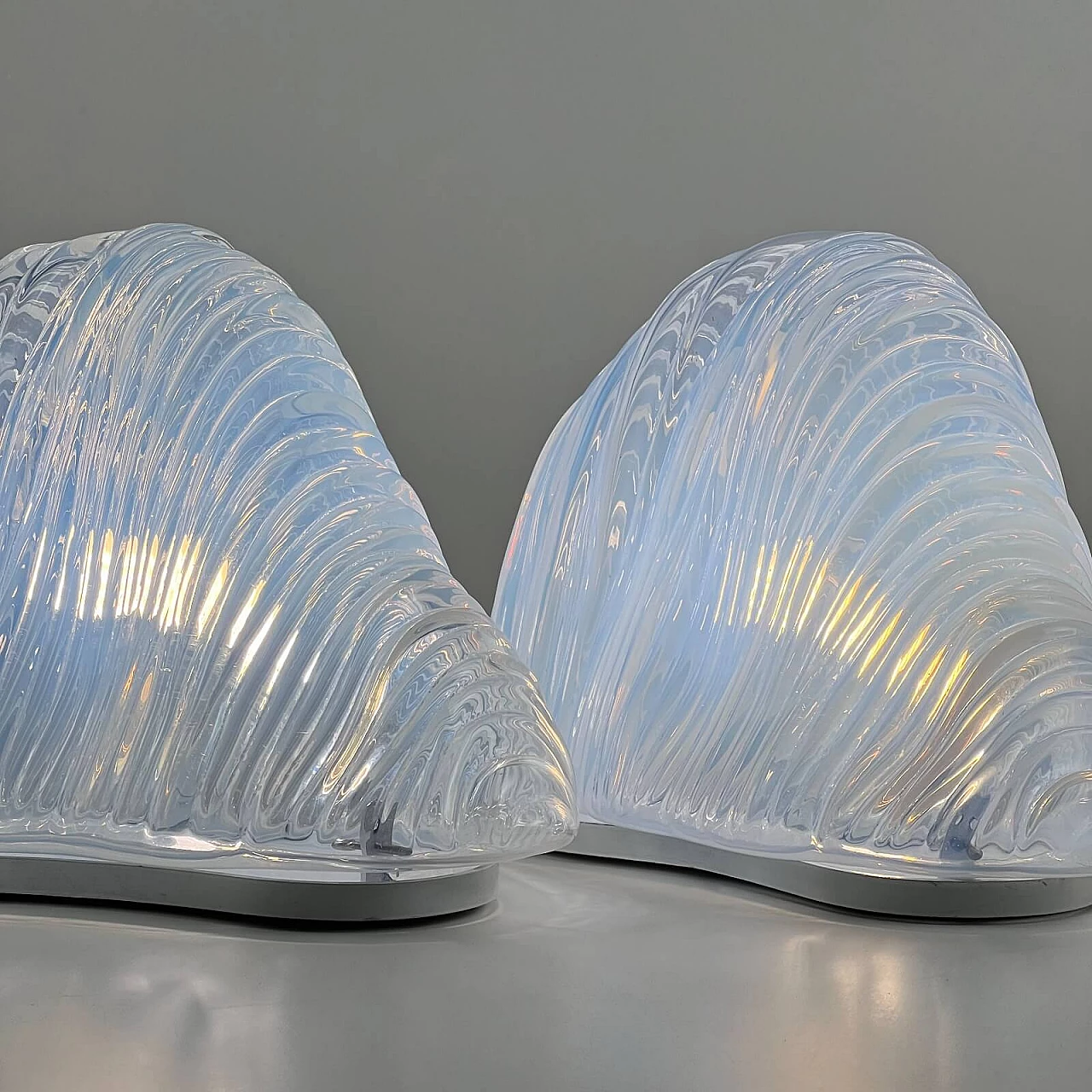 Pair of LT302 table lamps by Carlo Nason for Mazzega, 1970s 2