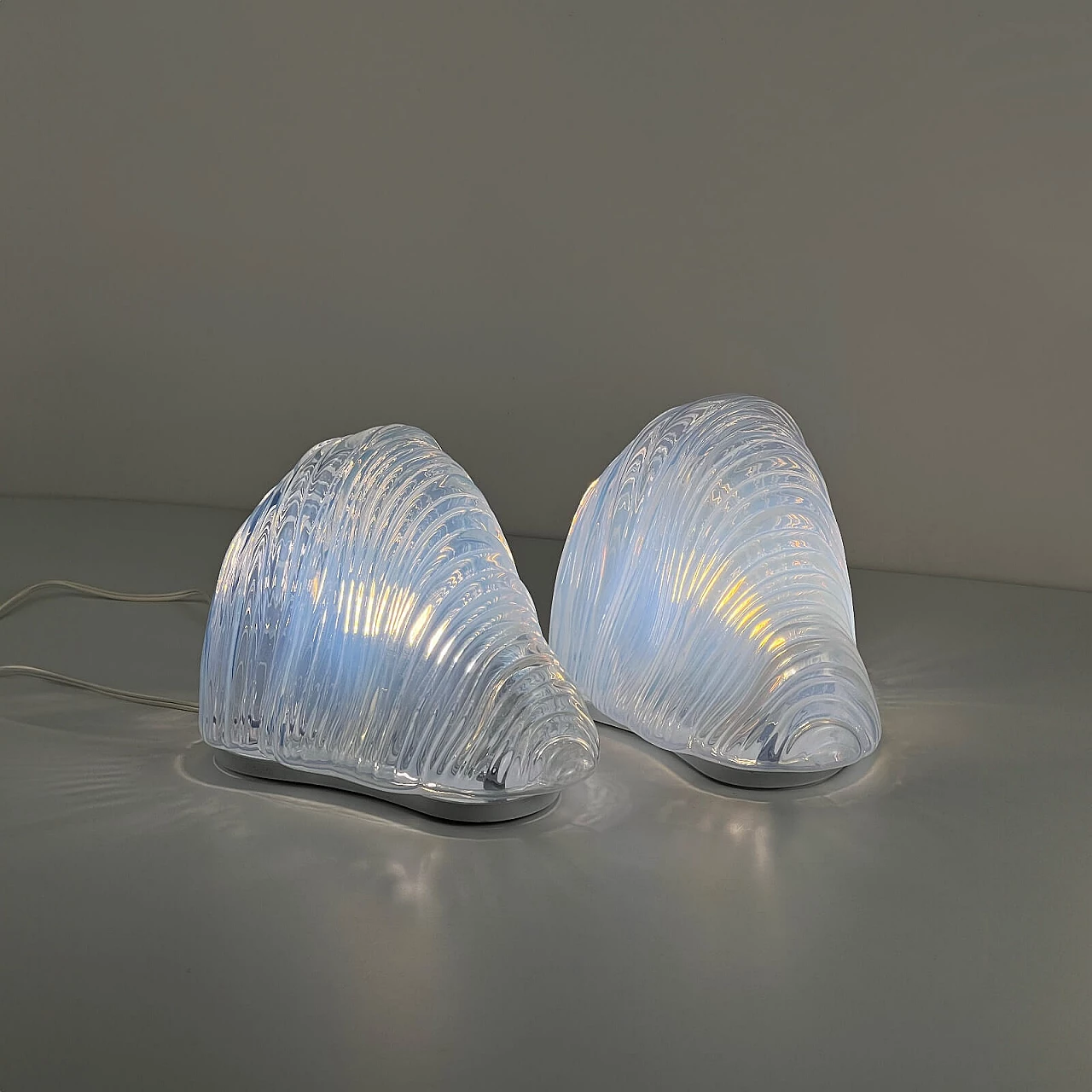 Pair of LT302 table lamps by Carlo Nason for Mazzega, 1970s 3