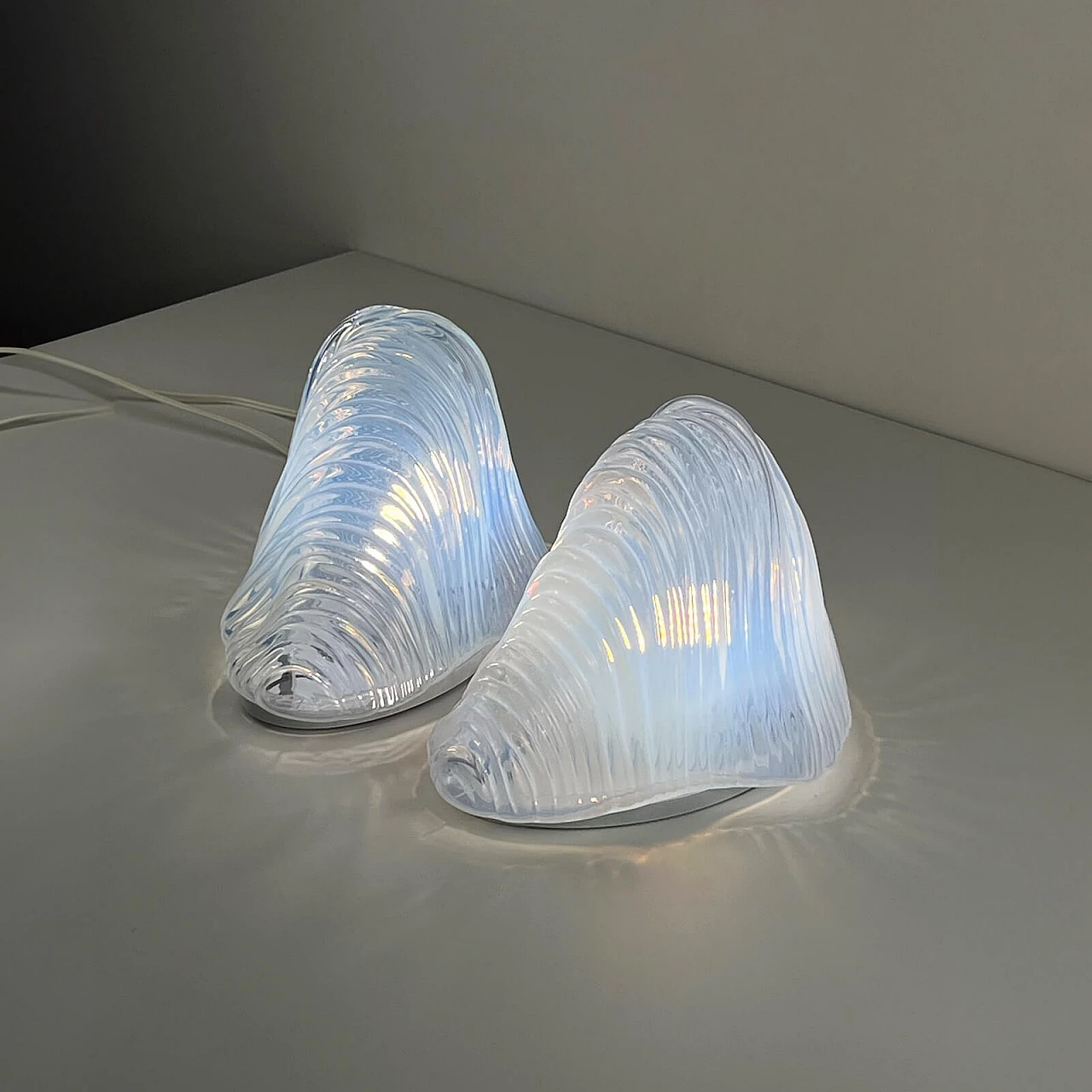 Pair of LT302 table lamps by Carlo Nason for Mazzega, 1970s 10