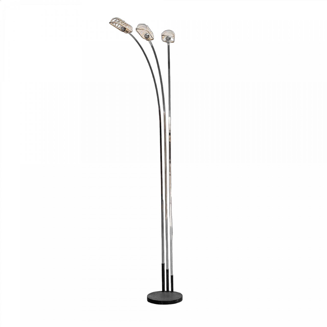 Three-light metal floor lamp, 1970s 12