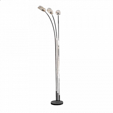 Three-light metal floor lamp, 1970s