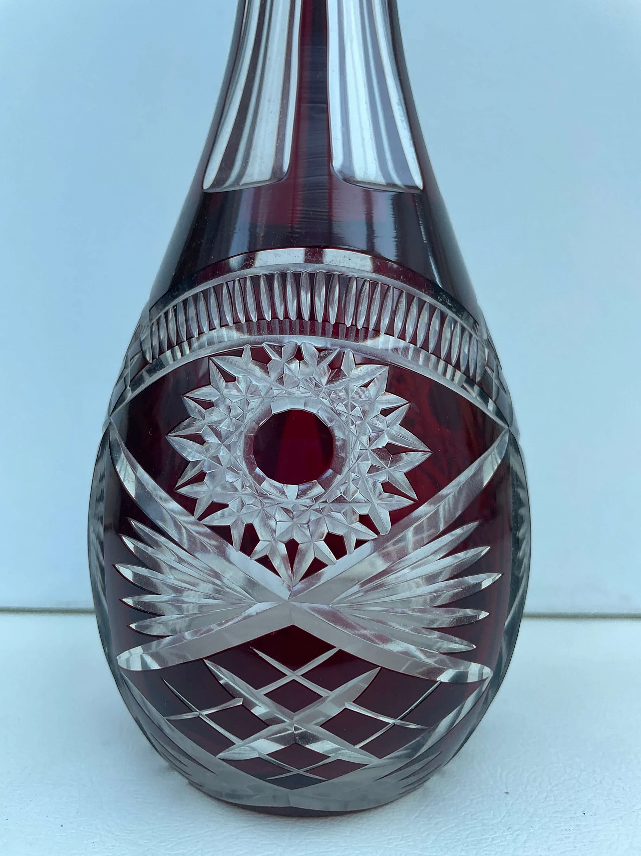 Bottiglia Biedermeier in cristallo di Boemia, metà '800 2