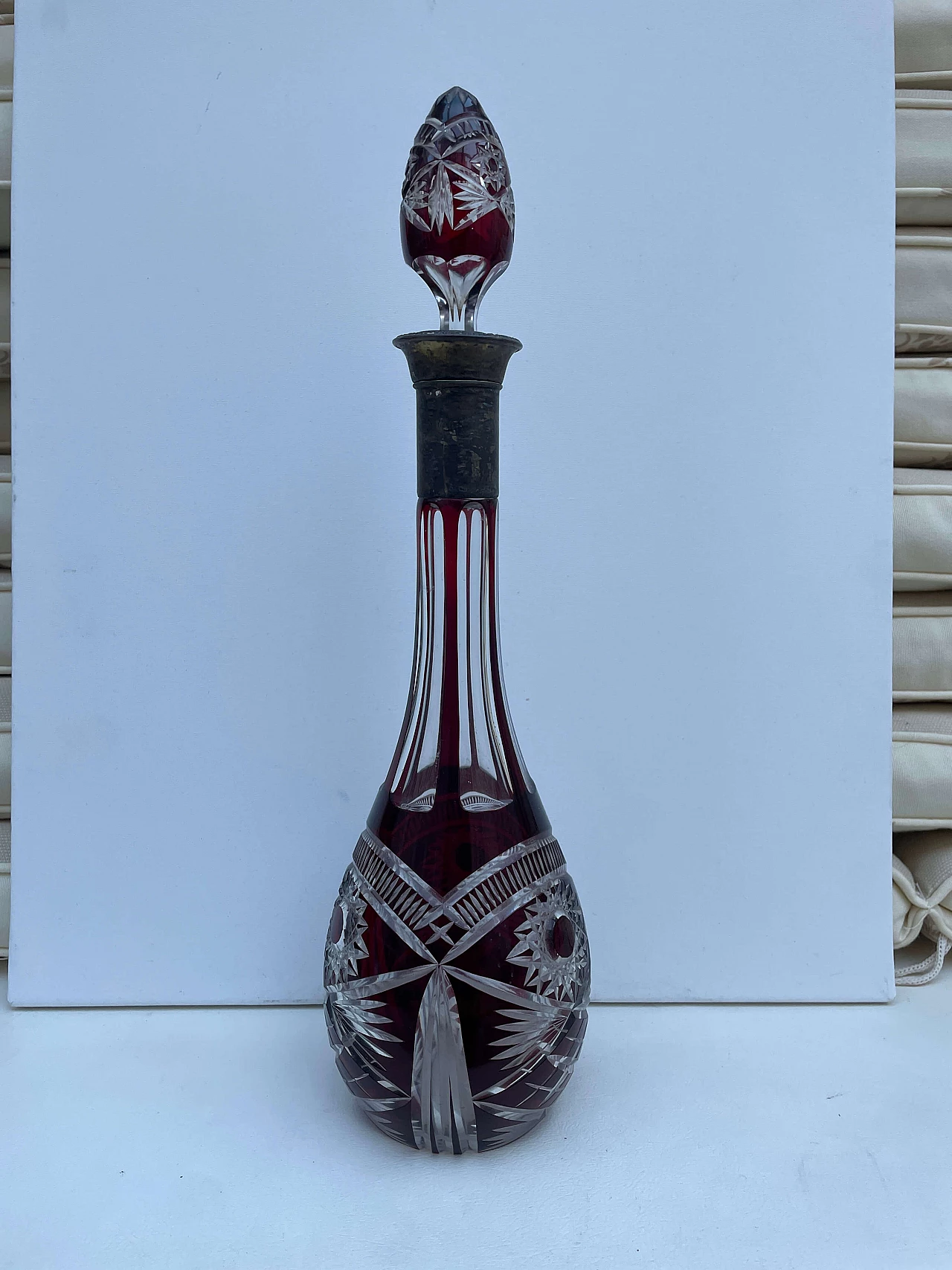 Bottiglia Biedermeier in cristallo di Boemia, metà '800 4