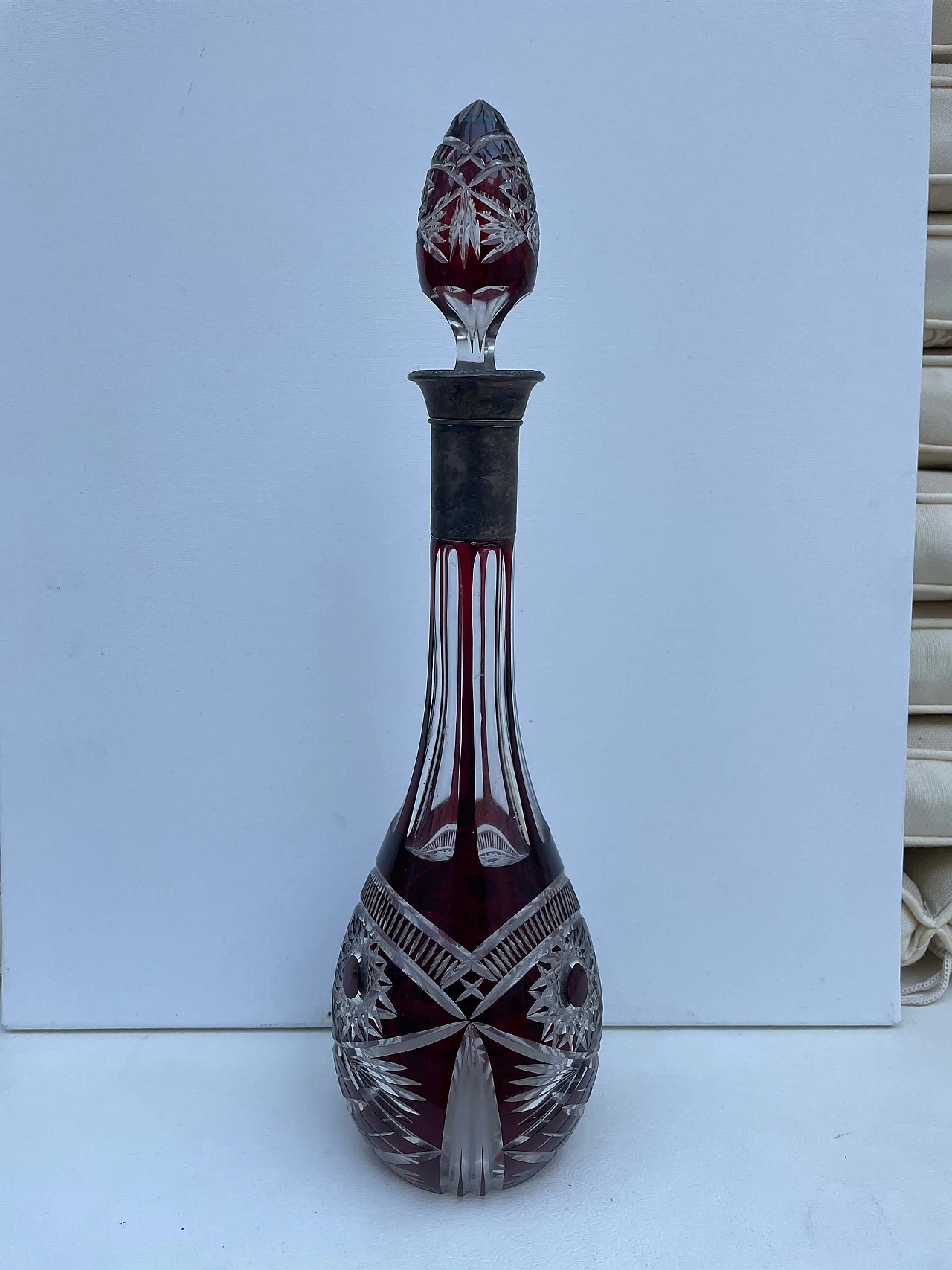 Bottiglia Biedermeier in cristallo di Boemia, metà '800 6