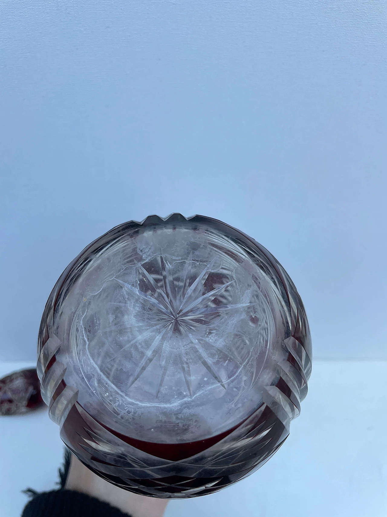 Bottiglia Biedermeier in cristallo di Boemia, metà '800 9