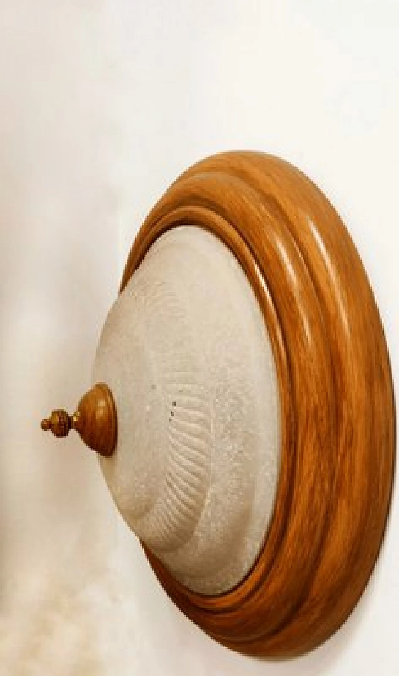 Round ceramic and glass wall light, 1970s 2