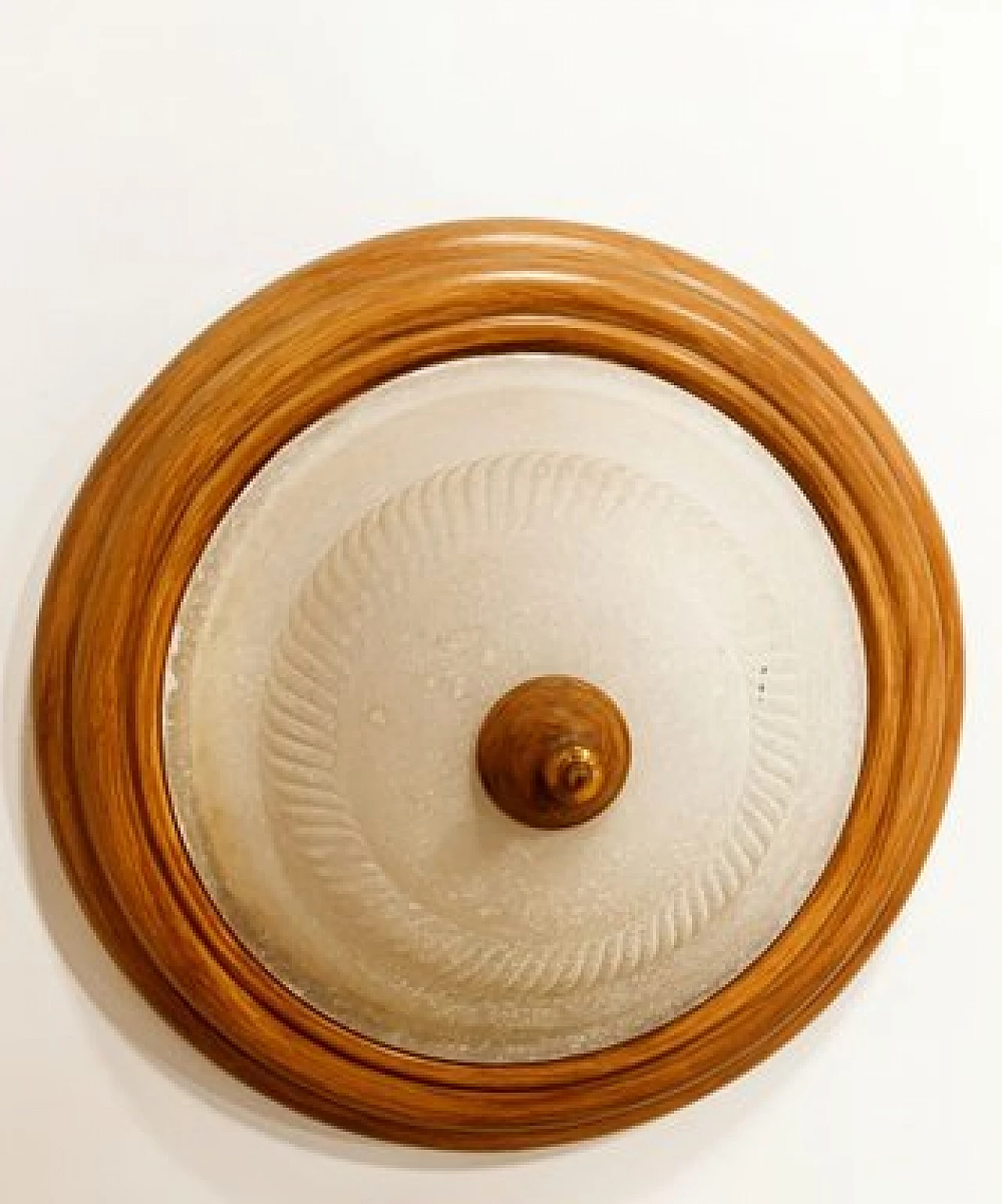 Round ceramic and glass wall light, 1970s 3