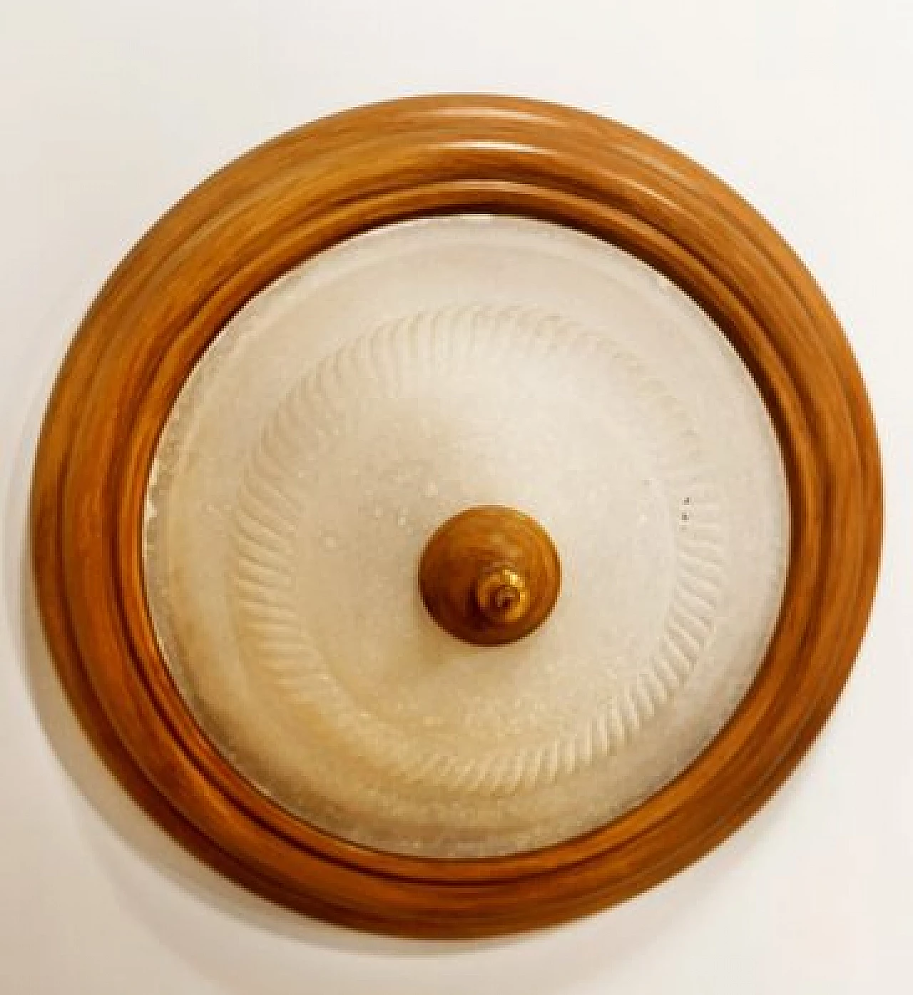 Round ceramic and glass wall light, 1970s 6