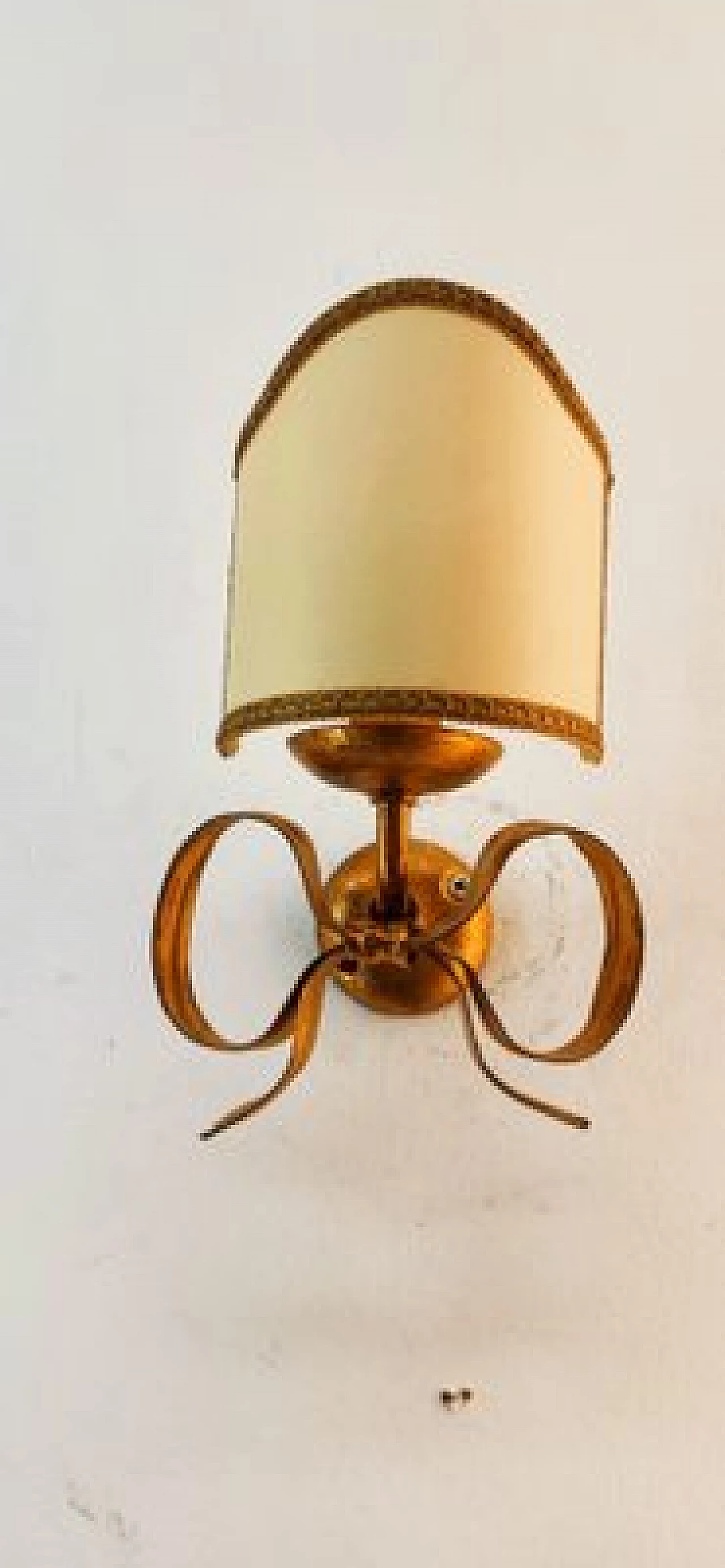Gilded wrought iron wall light with bow by Li Puma, 1970s 2