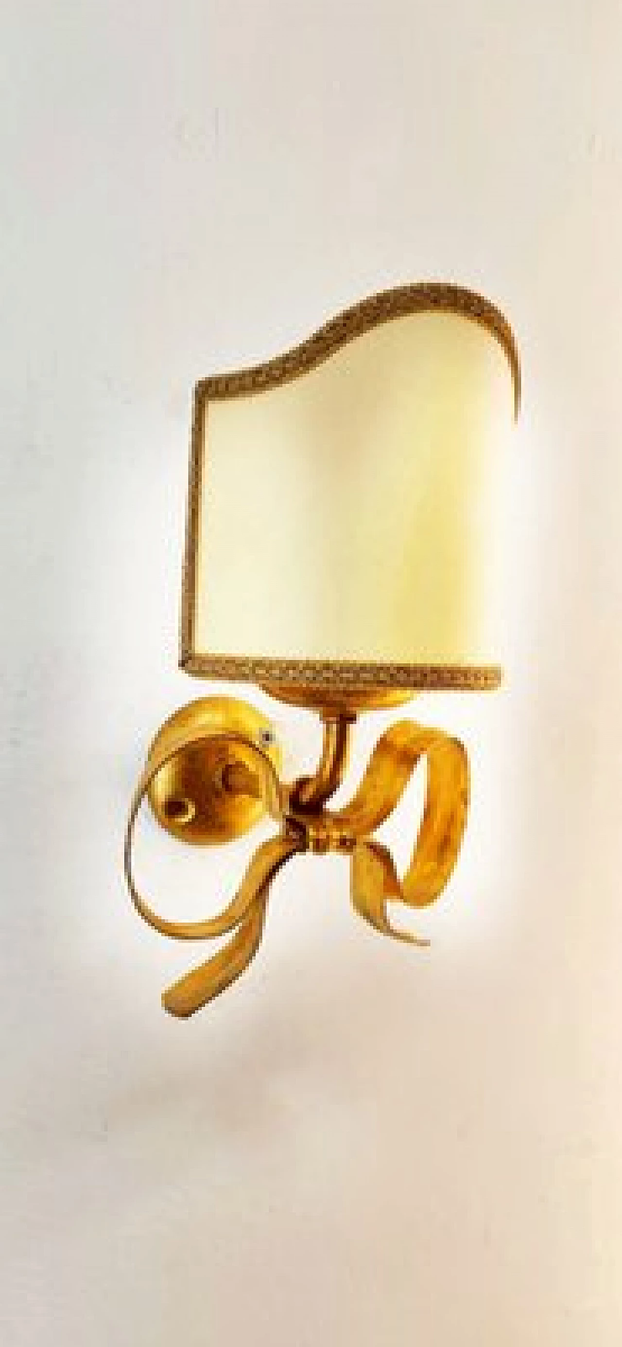 Gilded wrought iron wall light with bow by Li Puma, 1970s 14