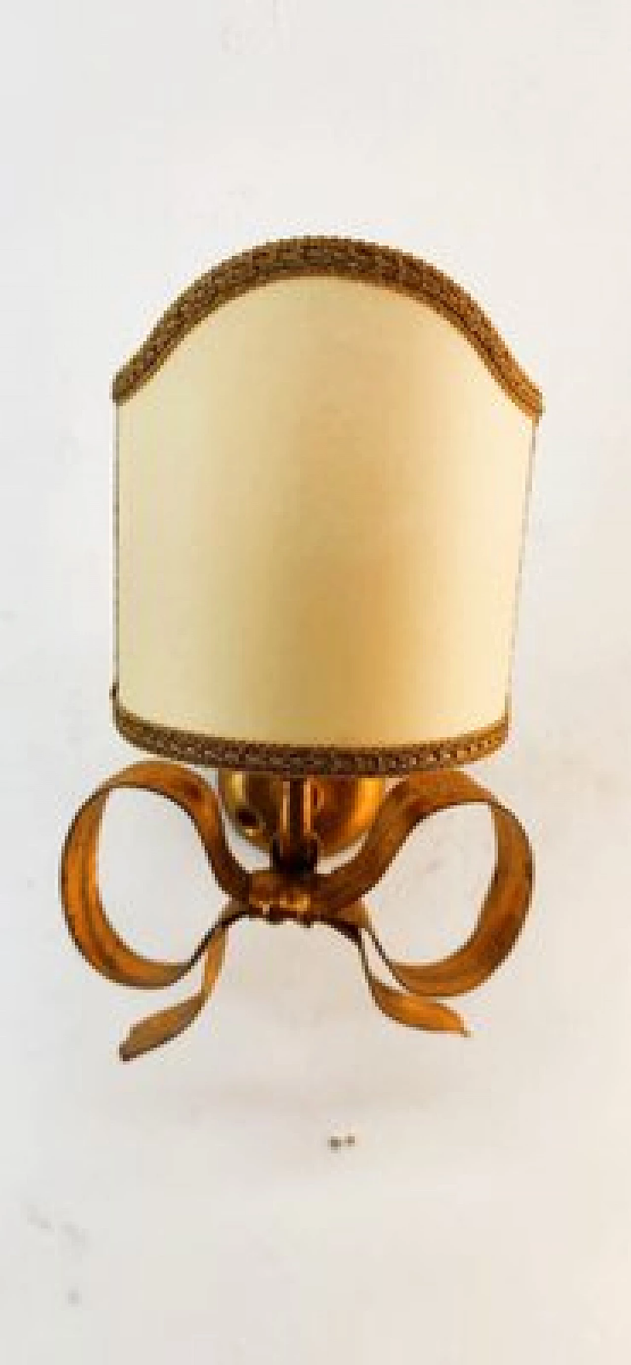 Gilded wrought iron wall light with bow by Li Puma, 1970s 15