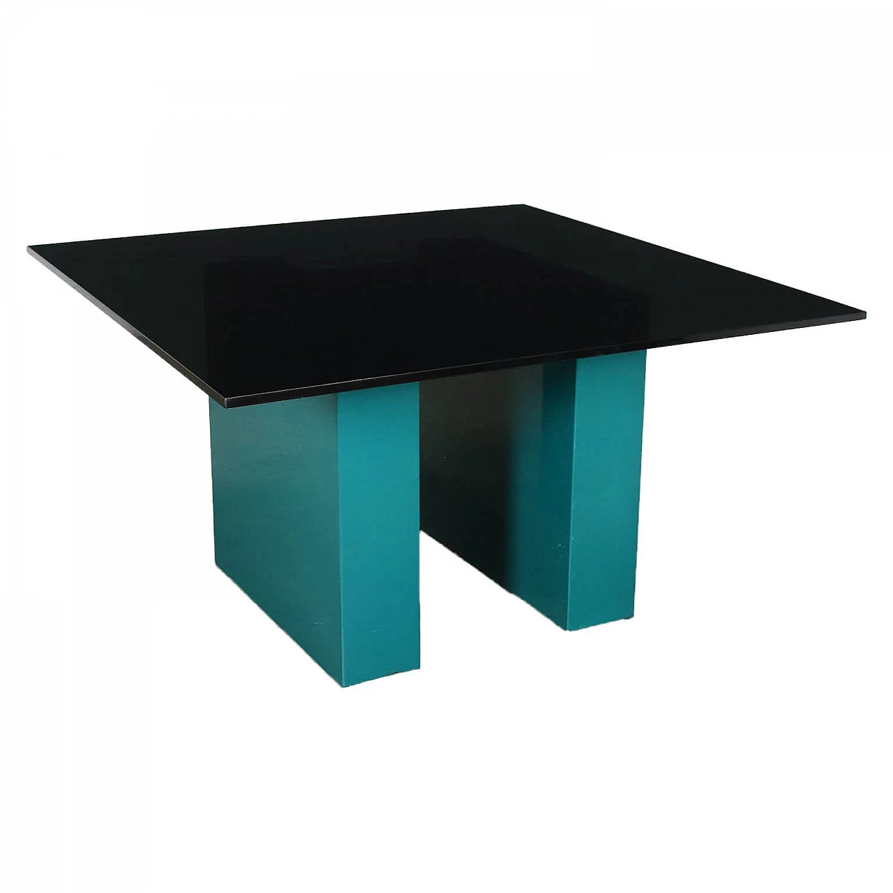 Square table with smoked glass top, 1980s 1