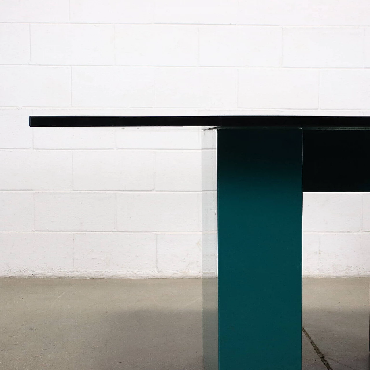 Square table with smoked glass top, 1980s 4