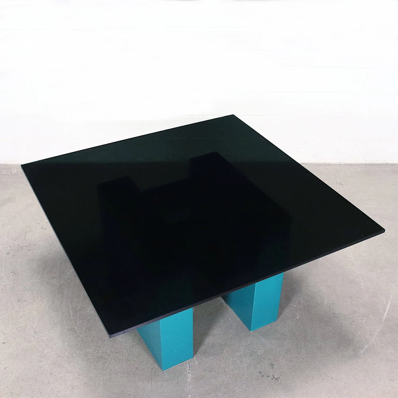 Square table with smoked glass top, 1980s 8