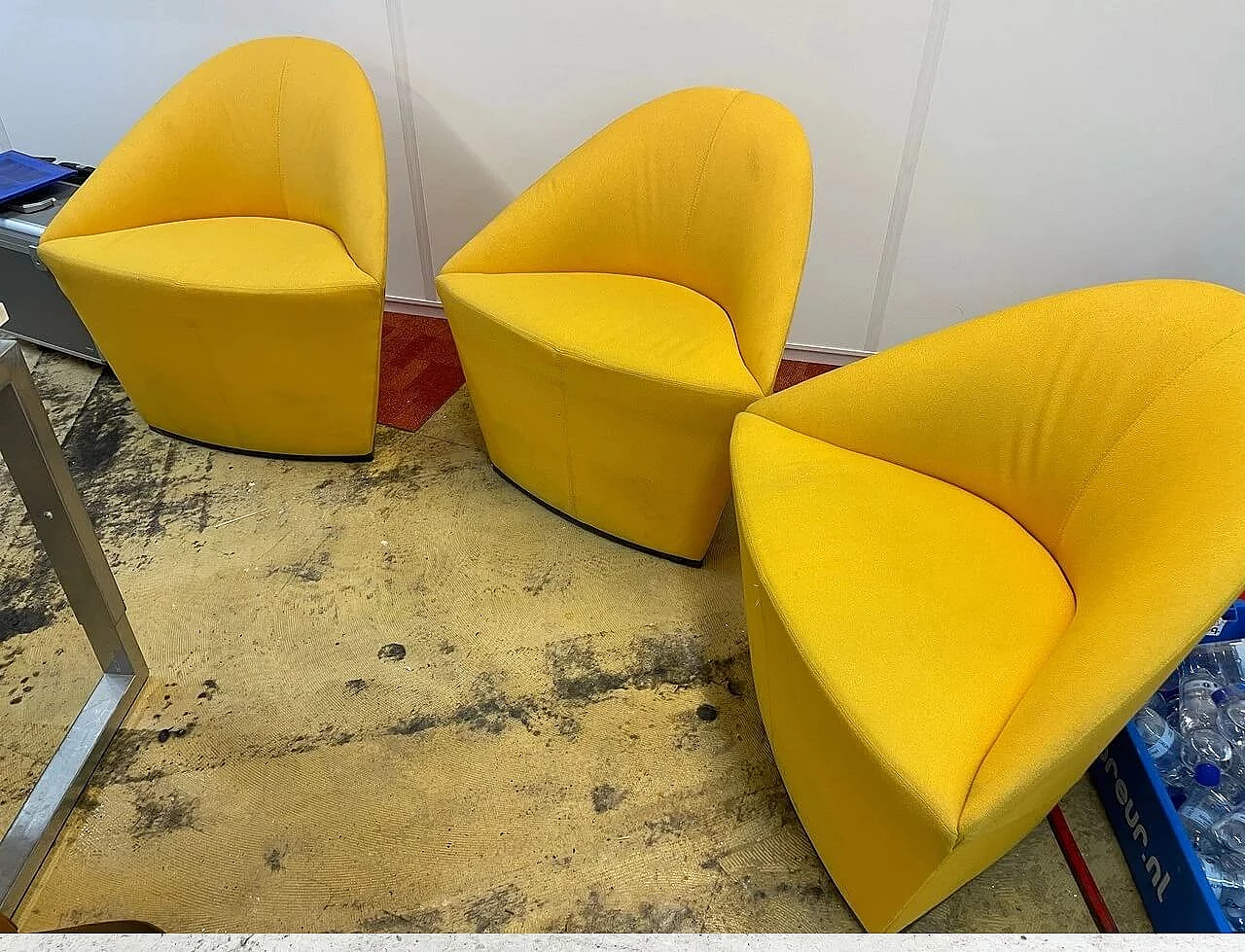 3 Colina M armchairs in yellow fabric by Studio Lam for Arper, 2000s 1
