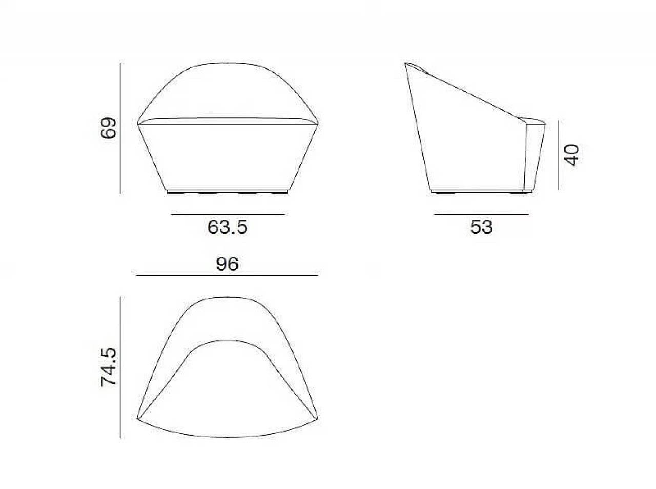 3 Colina M armchairs in yellow fabric by Studio Lam for Arper, 2000s 7