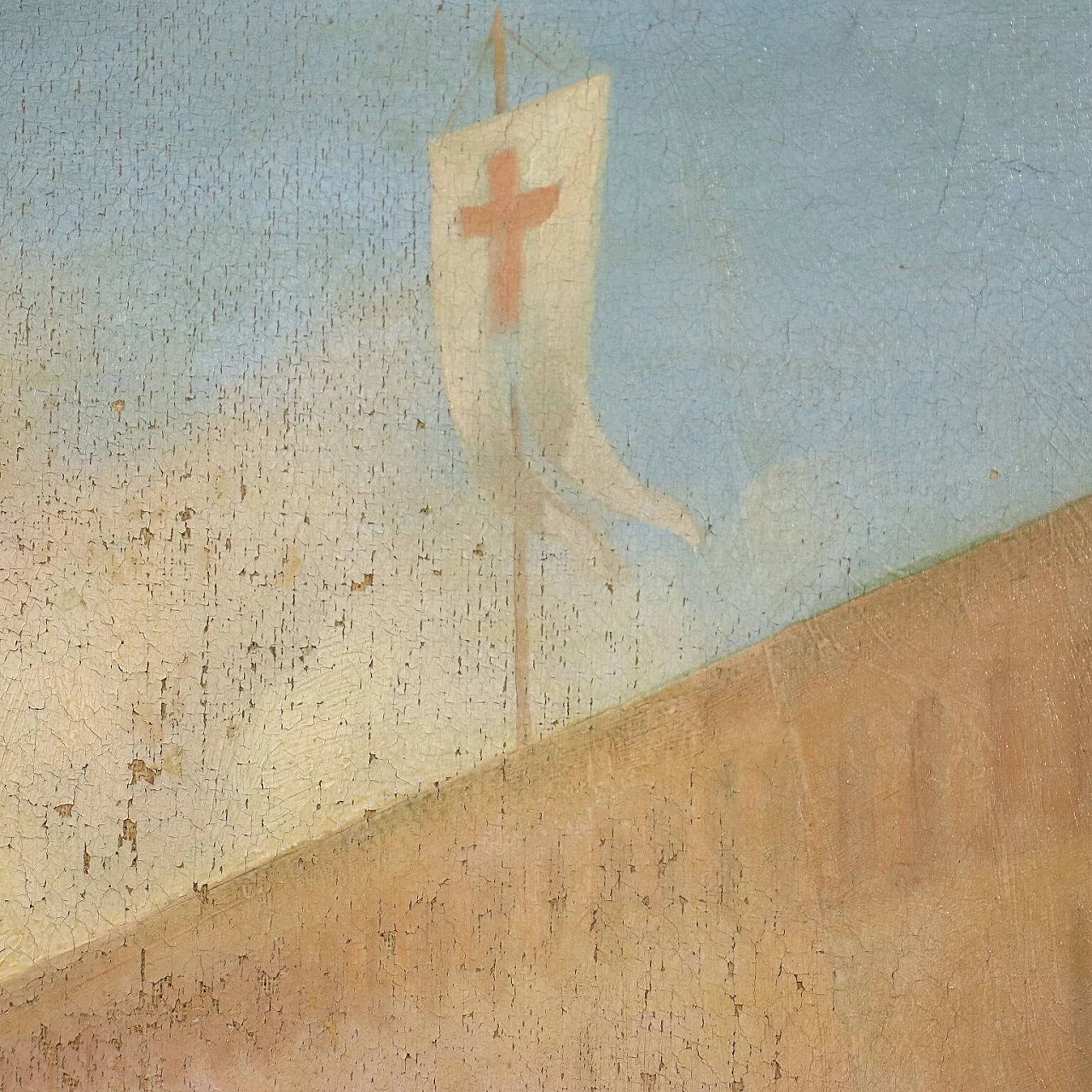 Giovanni Boni, siege scene, oil painting on canvas, 19th century 9