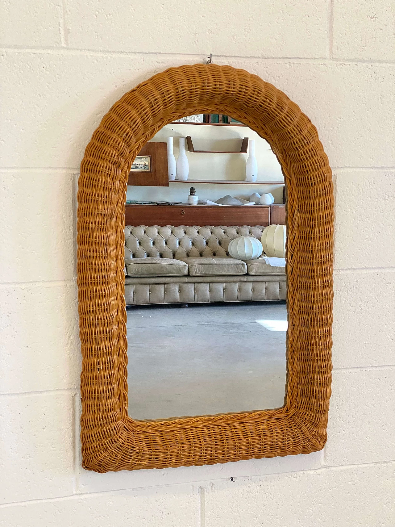 Specchiera in vimini, anni '70 5