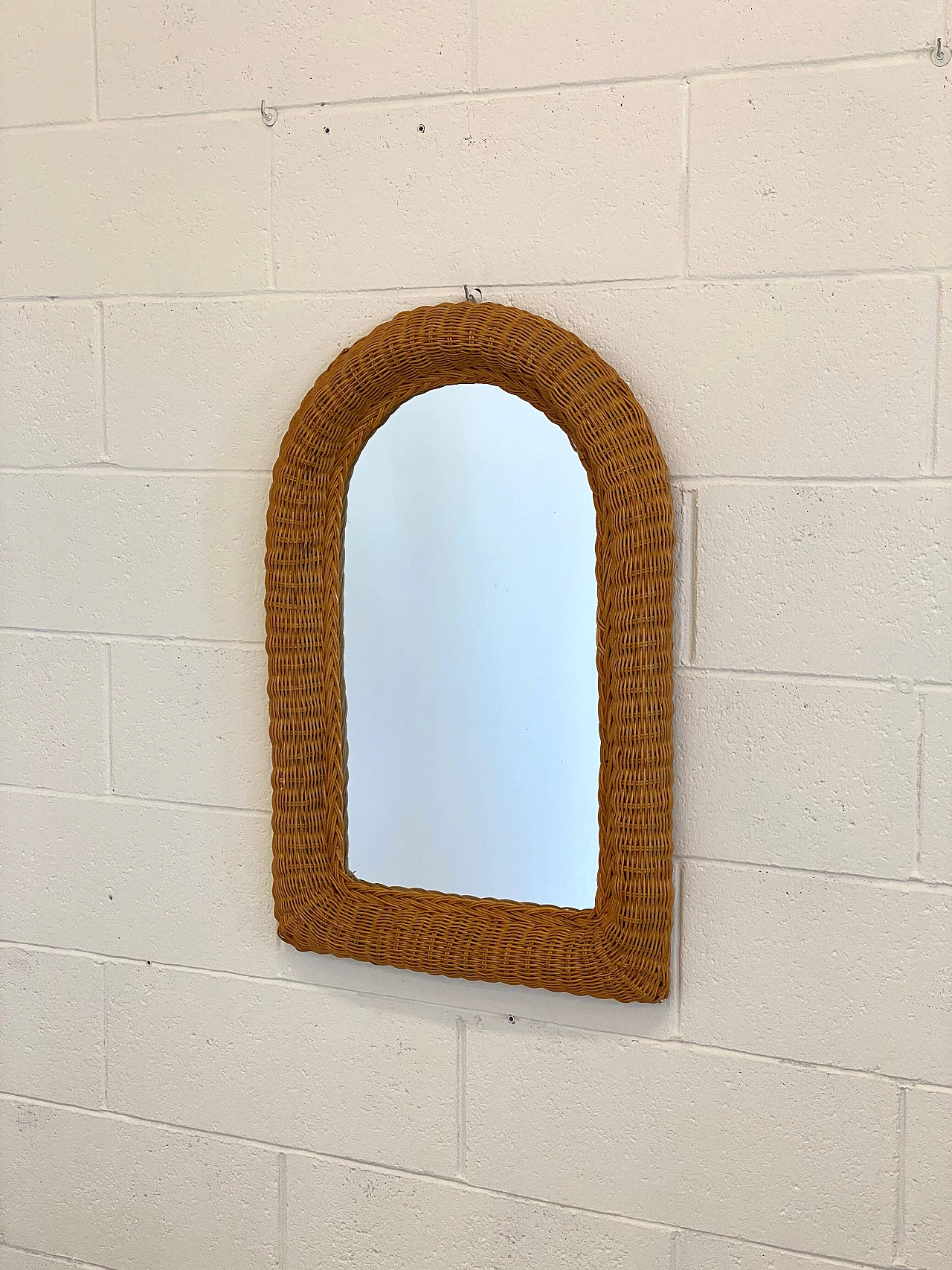 Wicker mirror, 1970s 6