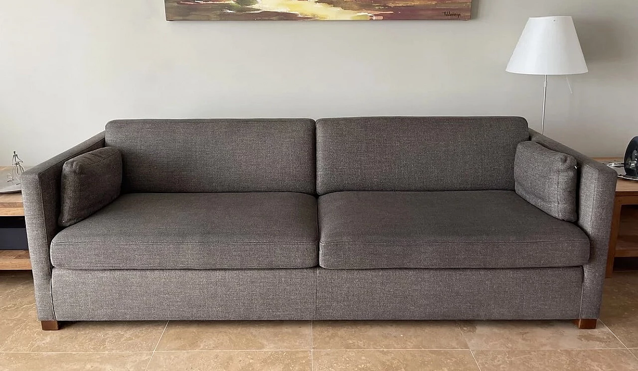 Metro three-seater sofa in grey virgin wool by Paolo Piva for Wittmann 2