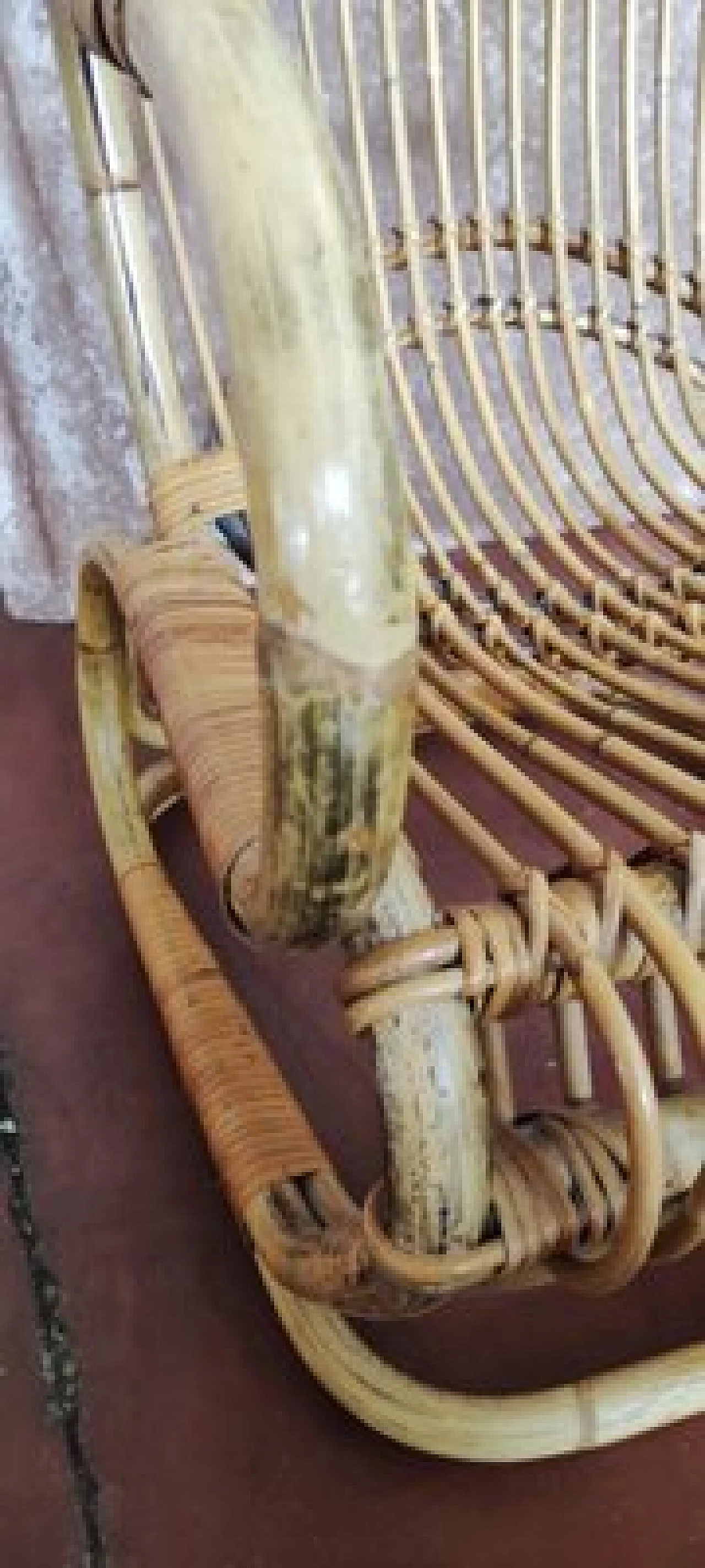 Coppia di poltrone in vimini, anni '70 8