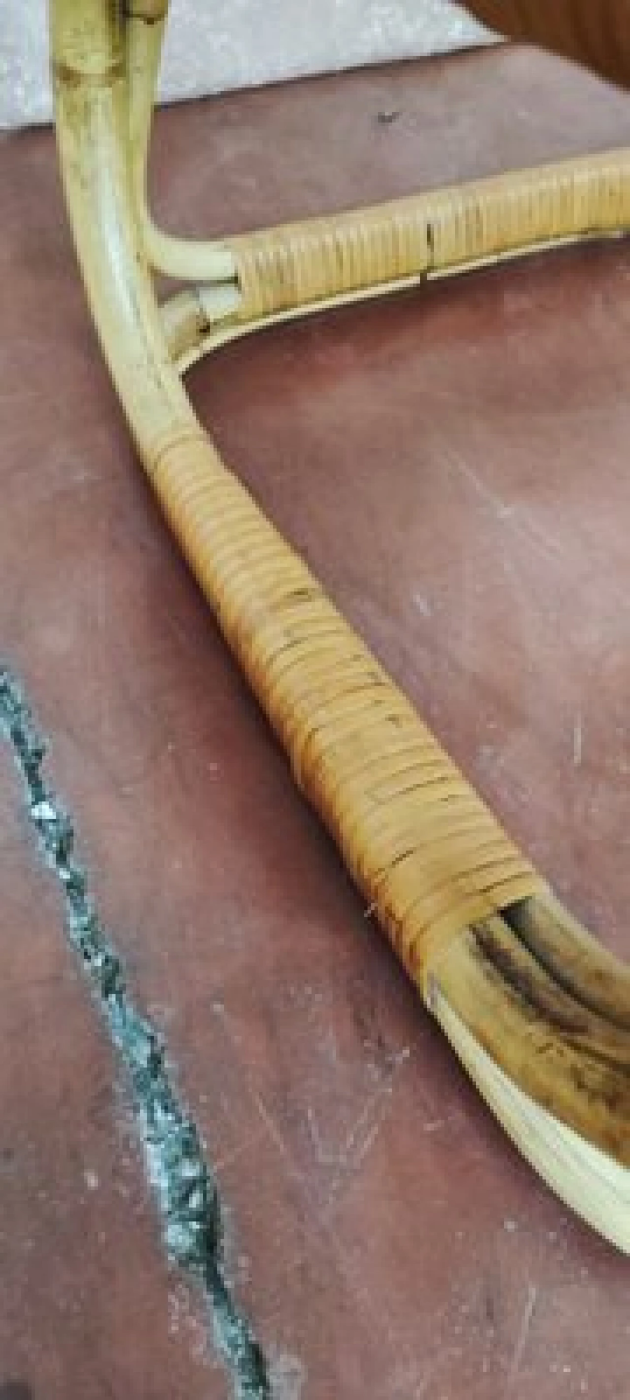 Coppia di poltrone in vimini, anni '70 11