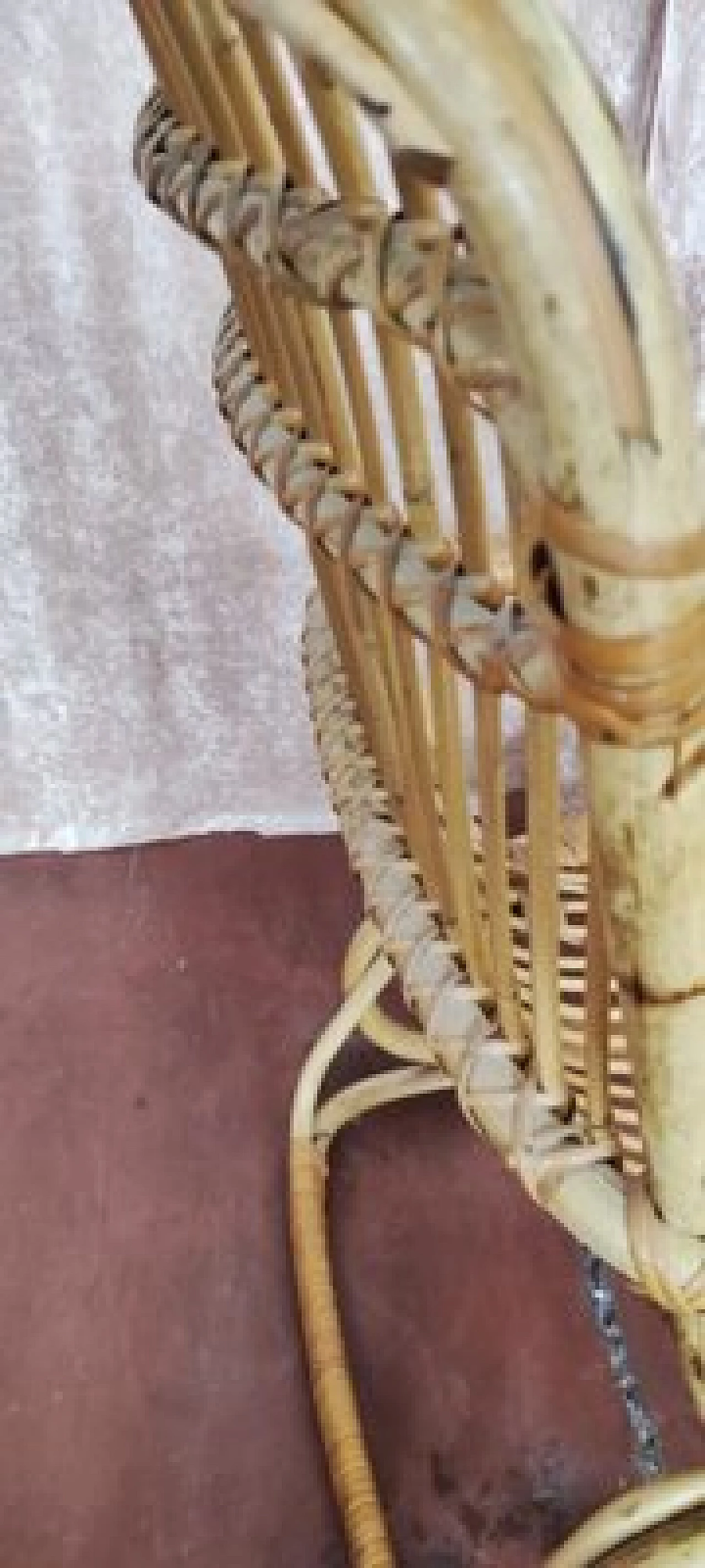 Coppia di poltrone in vimini, anni '70 19