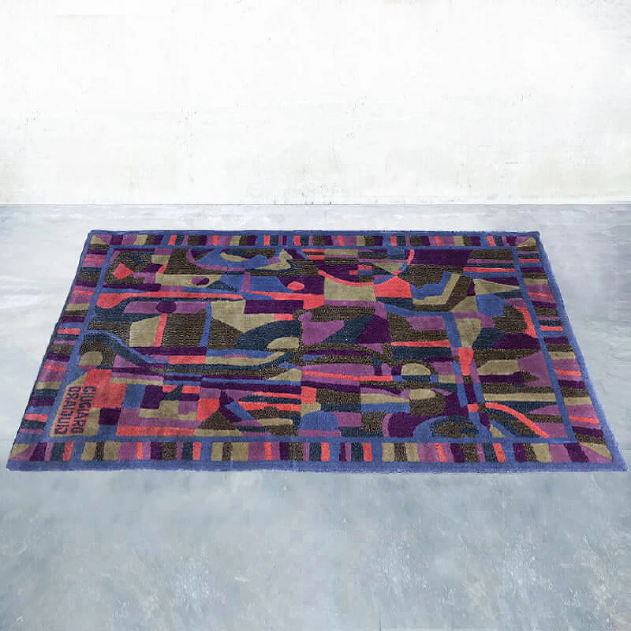 Pure wool carpet by Giorgetto Giugiaro for Paracchi, 1990s 1