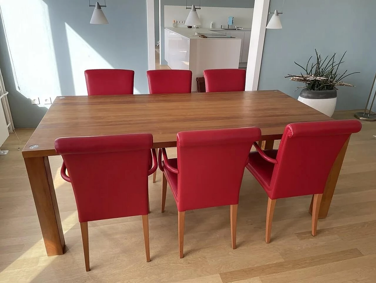 6 Sedie Vittoria rosse di Poltrona Frau, 2001 1