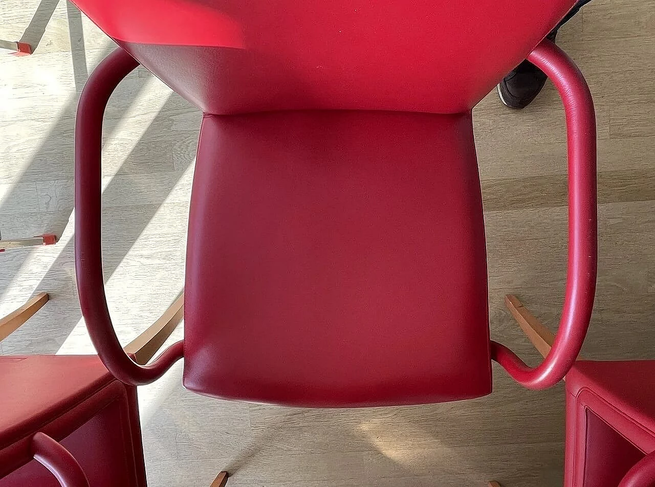 6 Sedie Vittoria rosse di Poltrona Frau, 2001 10