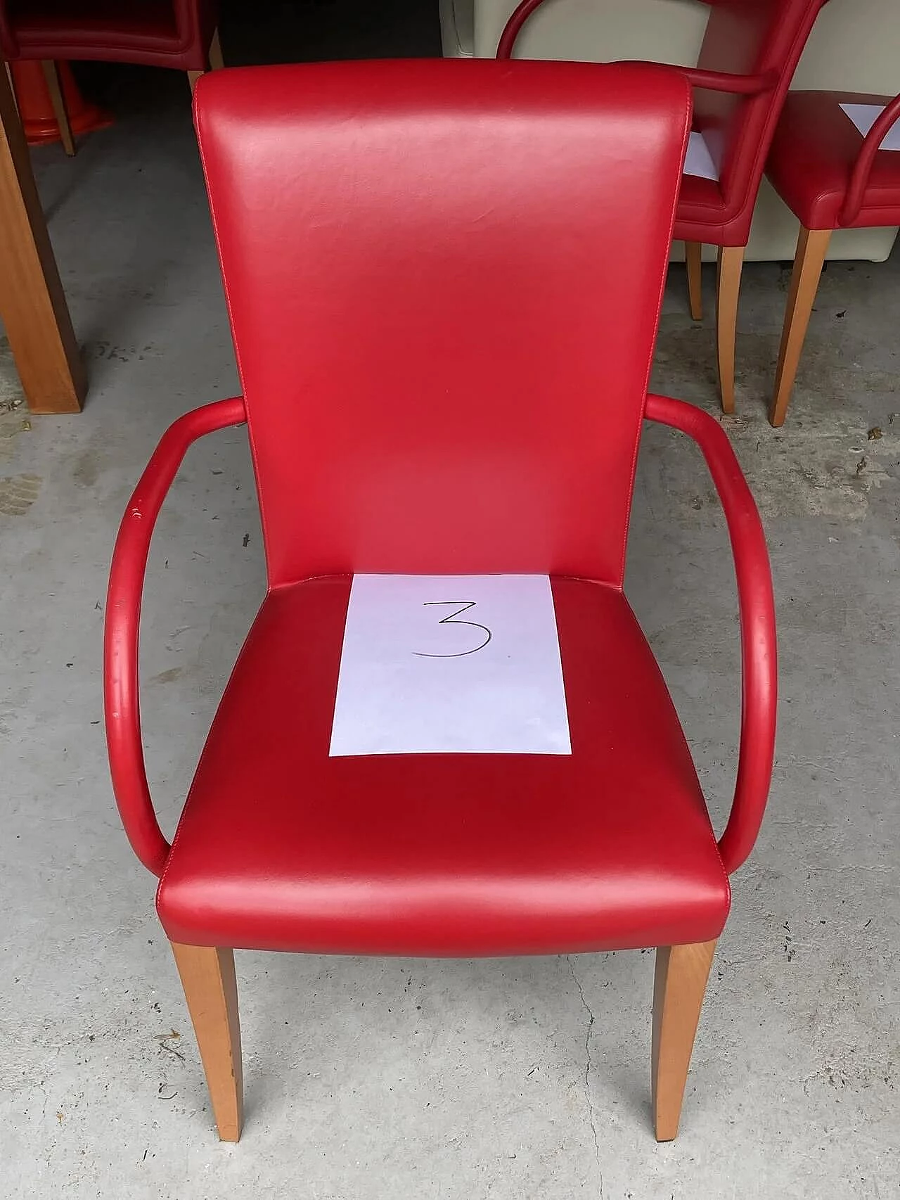 6 Sedie Vittoria rosse di Poltrona Frau, 2001 14